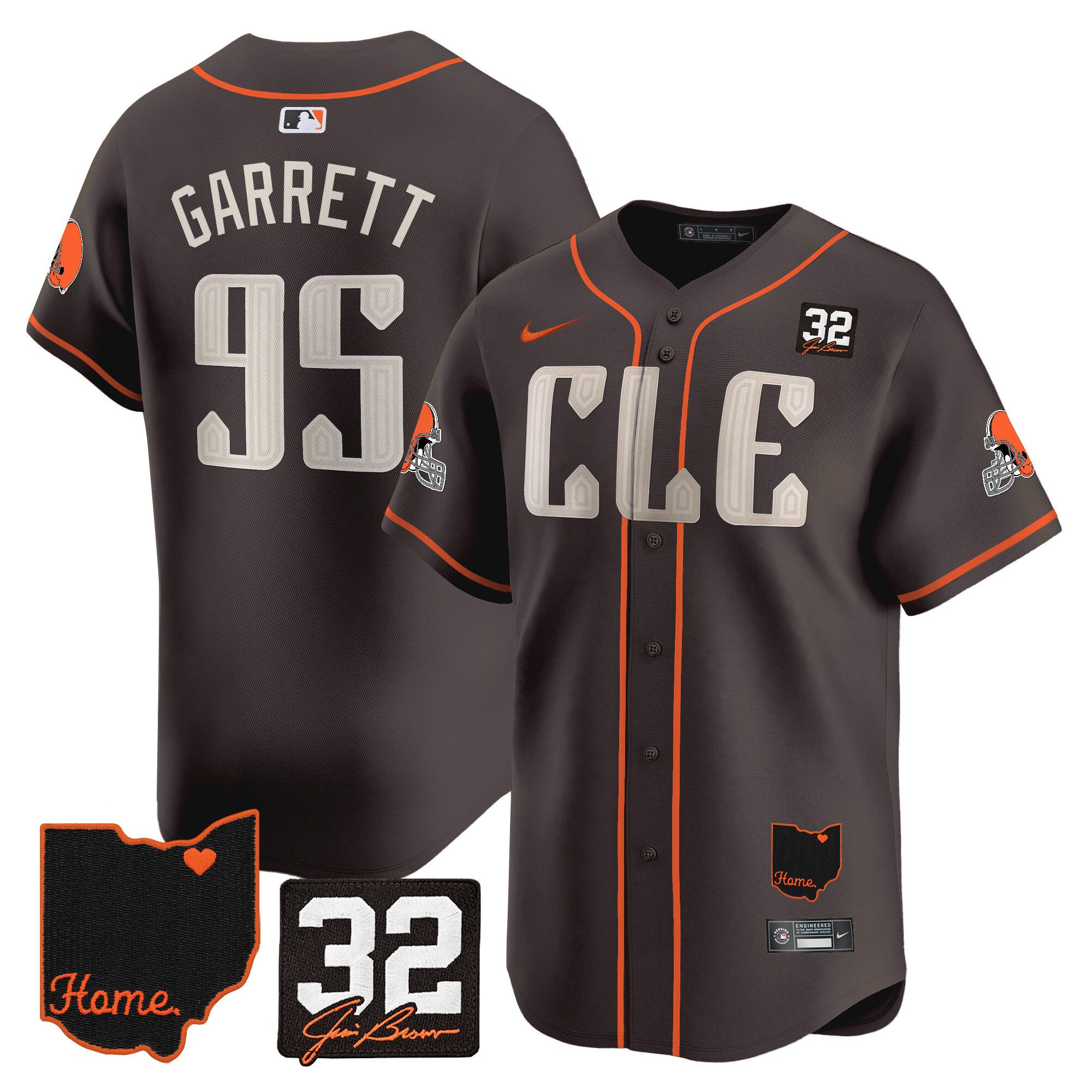 Men Cleveland Browns #95 Garrett Brown Home Patch Vapor Premier Limited 2024 Nike NFL Jersey->indianapolis colts->NFL Jersey